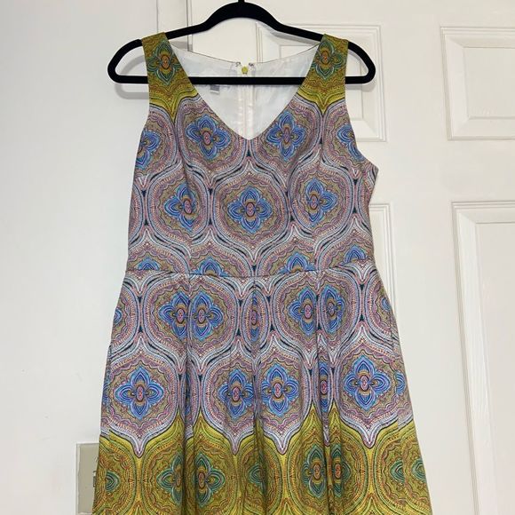 London Times sleeveless v neck midi dress size 14 - Picture 1 of 4